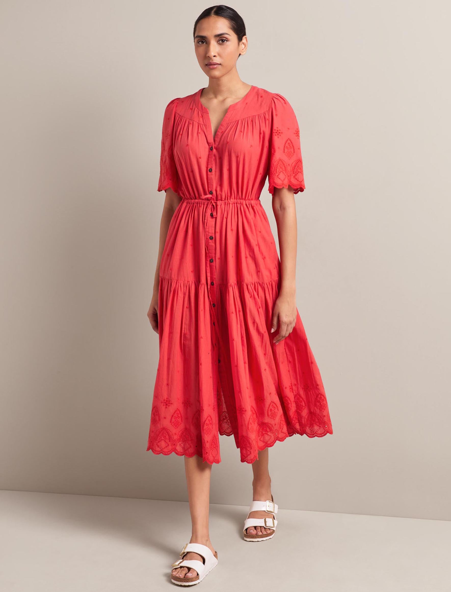 Nicole Organic Cotton Maxi Dress - Coral - Image 3
